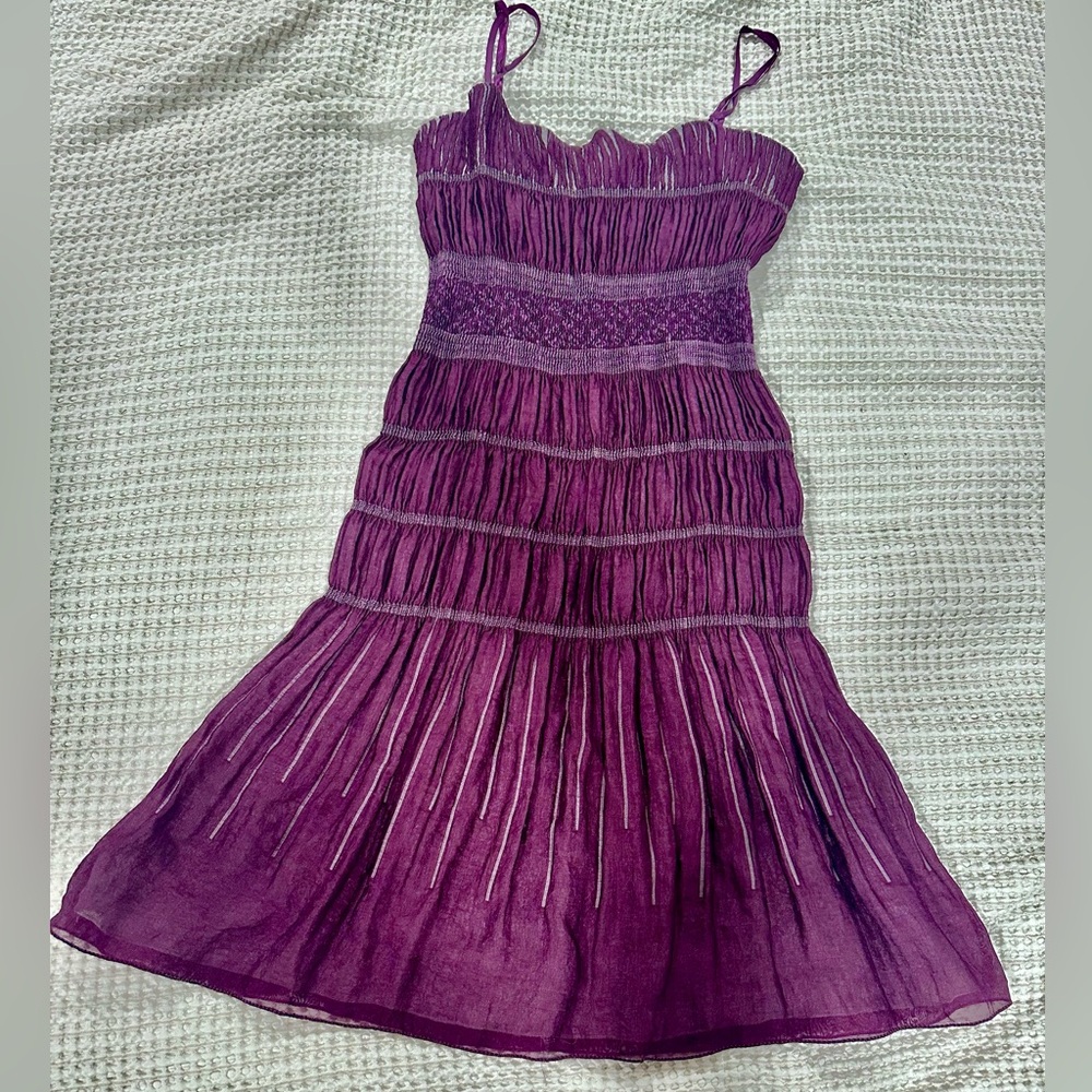 Max Studio Deep Purple Dress with Shimmer